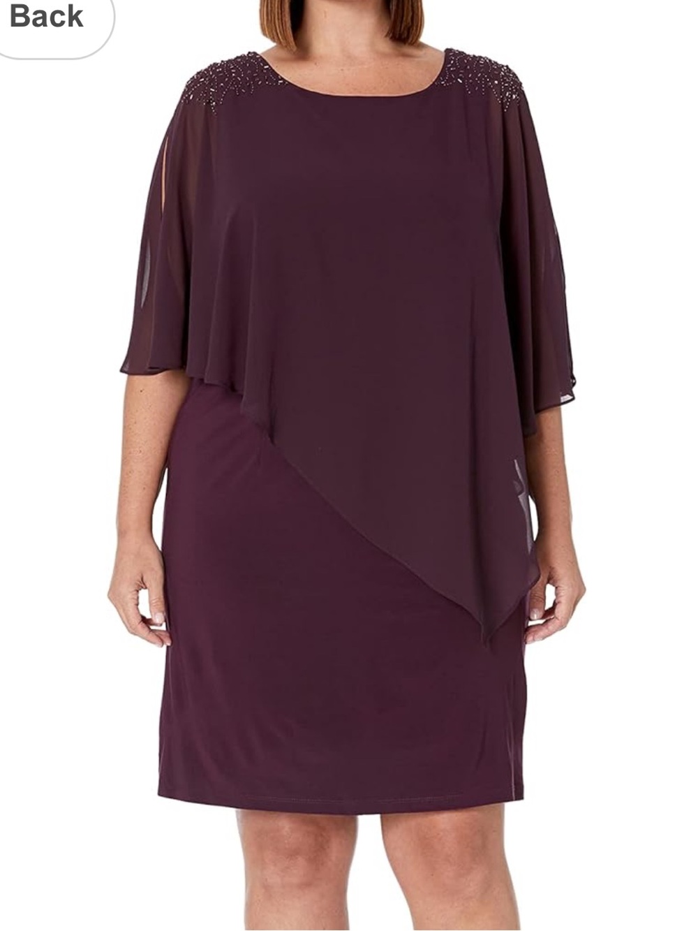 SL FASHIONS Beaded Popover Dress
